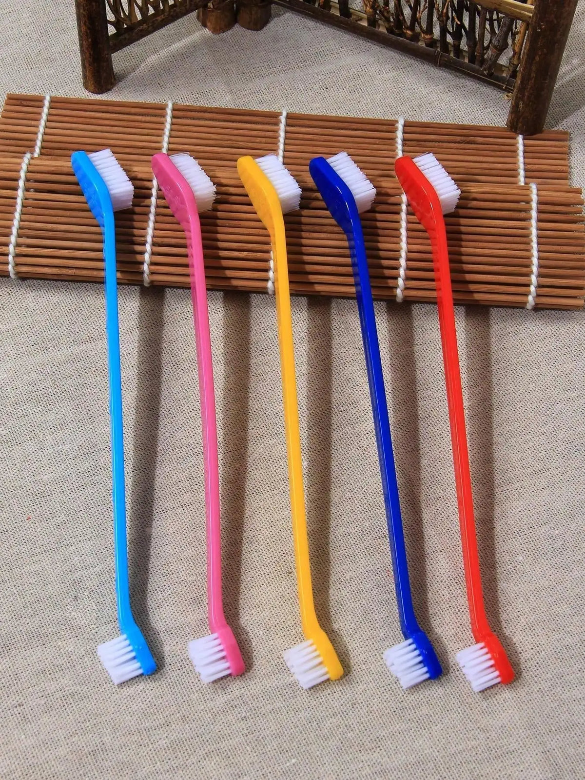 Long-Handle Double-Head Pet Toothbrush Set for Dogs and Cats