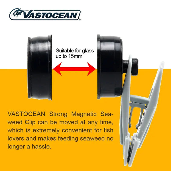 Vastocean Magnetic Seaweed Feeding Clip for Aquarium