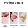 Elevated Ceramic Pet Bowl with Wooden Stand