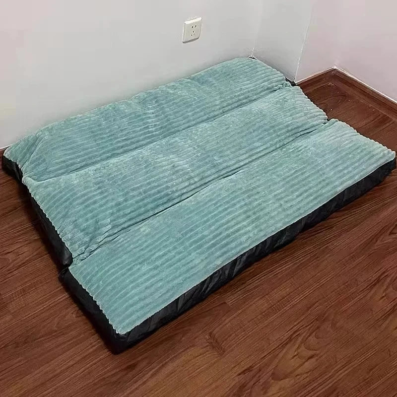 Winter Warm Corduroy Dog Bed - Detachable Washable Mat