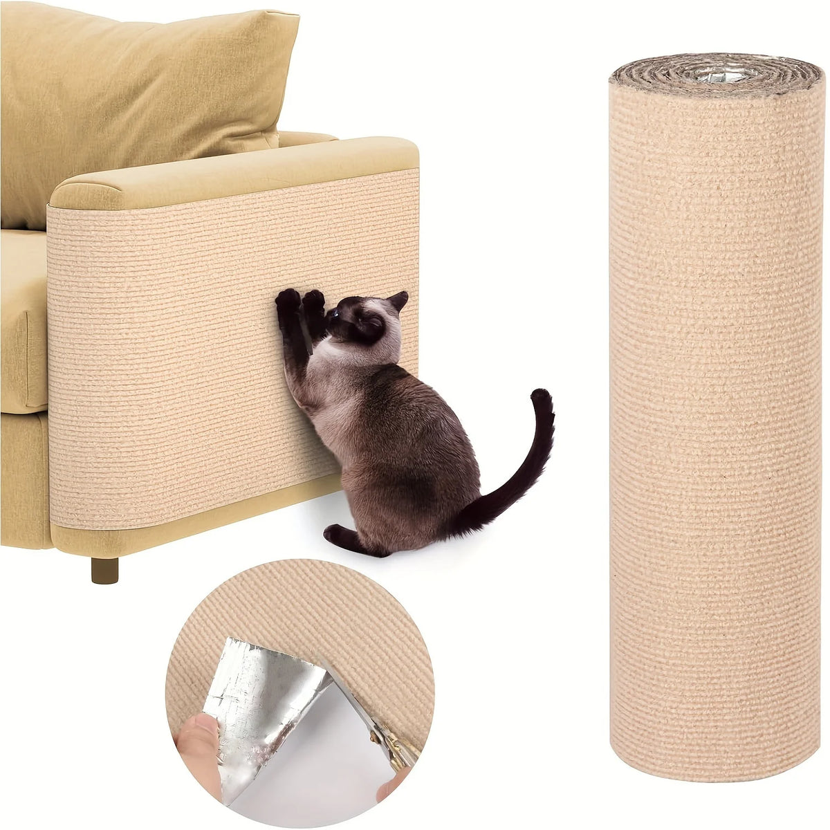 Self-Adhesive Cat Scratching Mat for Furniture Protection