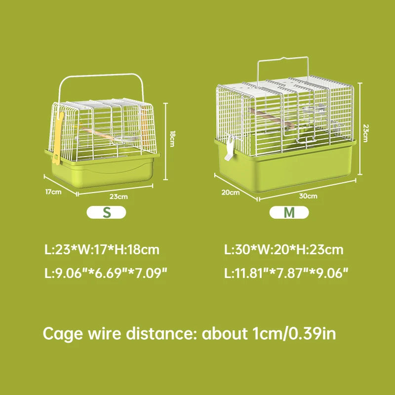 Portable Double Shoulder Bird Carrier Bag with Perch