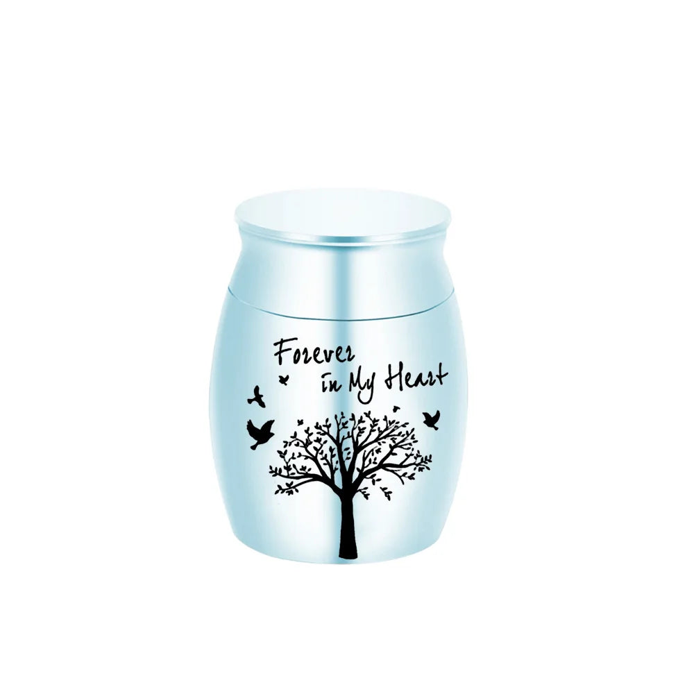 Aluminum Memorial Urn with Tree of Life Design for Ashes of Humans or Pets