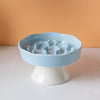 Ceramic Elevated Cat Bowl with Slow Feeder Design