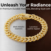 Luxury Gold Stainless Steel Dog Collar with Diamond Inlay