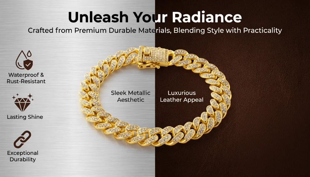 Luxury Gold Stainless Steel Dog Collar with Diamond Inlay