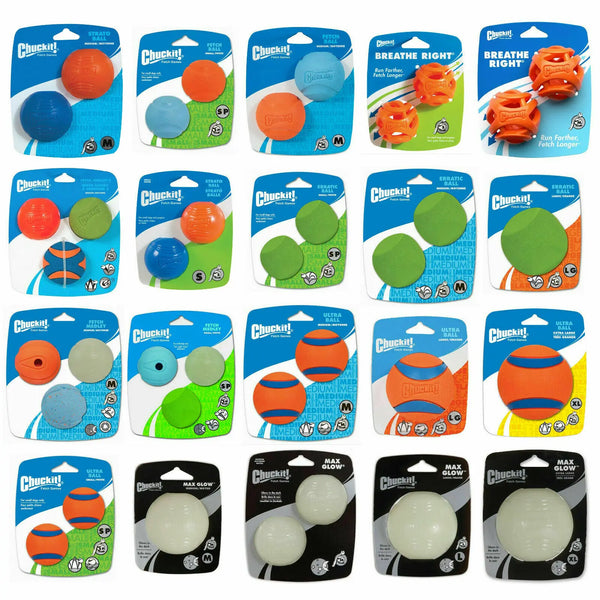 Pack of various colored squeaky fetch balls for dogs with high bounce