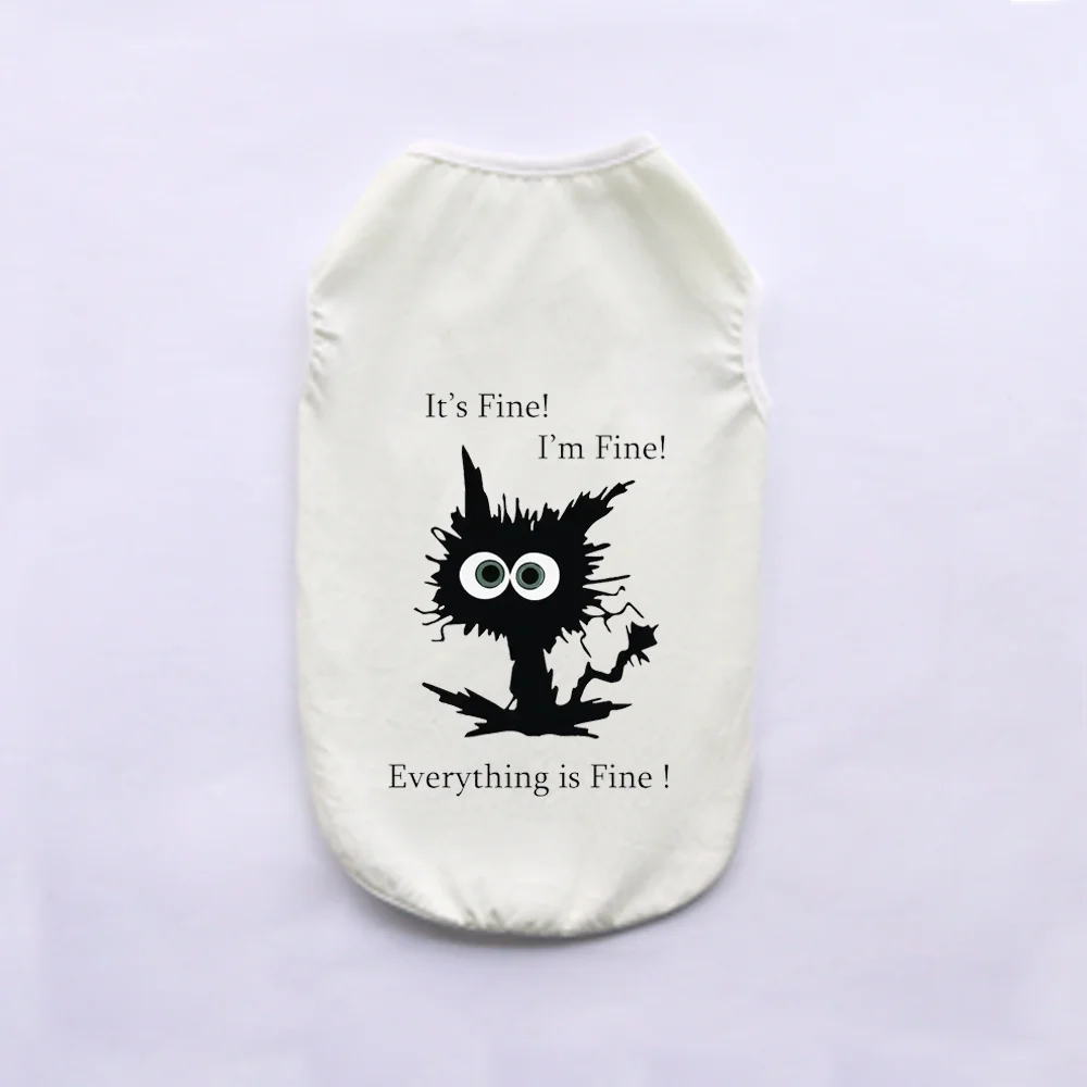 Breathable Summer Pet Vest with Fun Print – Sleeveless Casual Shirt for Small Dogs & Cats