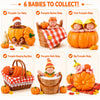 Six adorable baby pumpkins to collect featuring various pumpkin themed dolls and accessories.