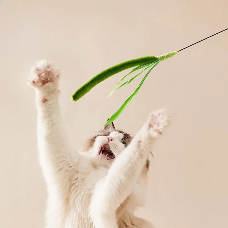 Juguete Interactivo para Gatos con Plumas