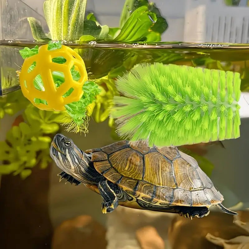 Turtle Shell Cleaning Brush with Feeding Ball