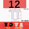 Black and white silicone rubber hole plugs shown next to the product number XY-8034