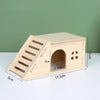 Natural Wooden Hamster Villa with Climbing Platform