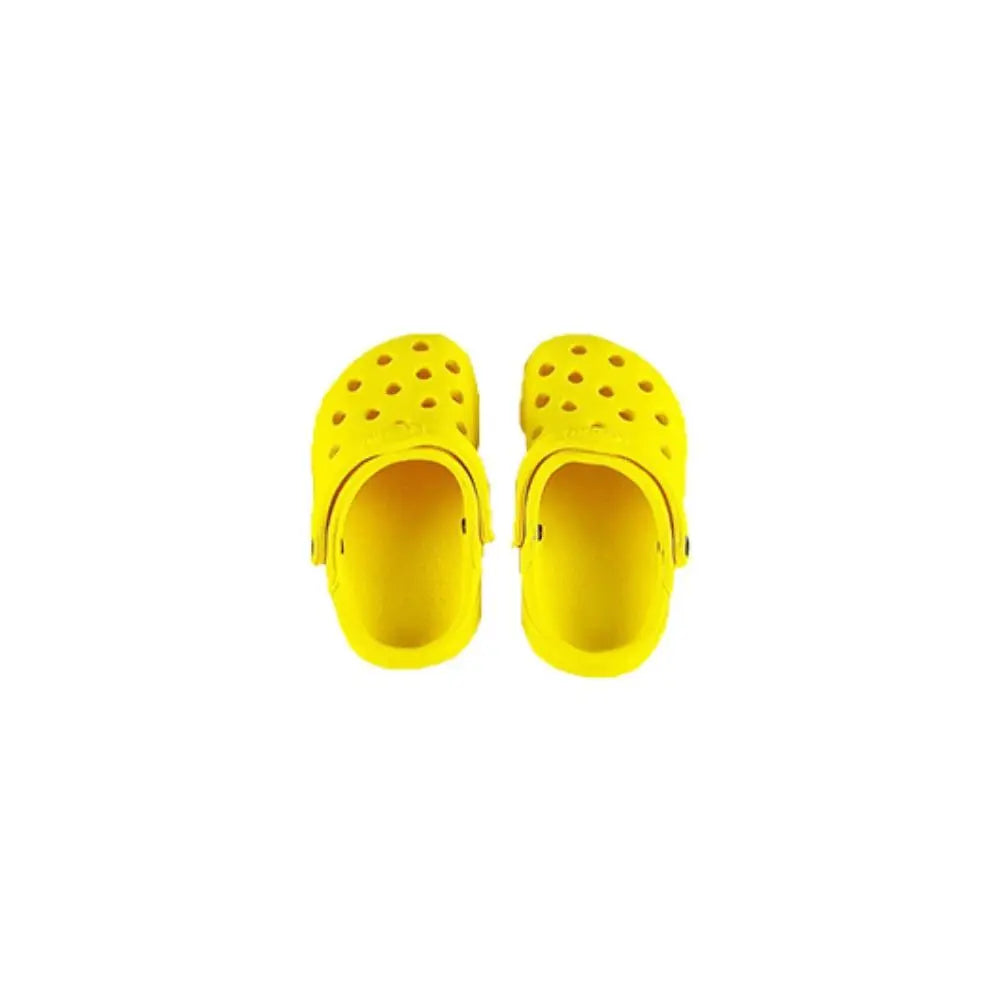 A pair of yellow non-slip pet sandals for dogs.