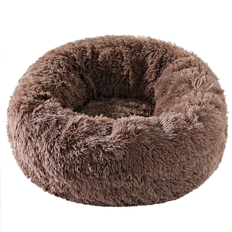 Panier Rond en Peluche pour Animaux avec Housse Amovible