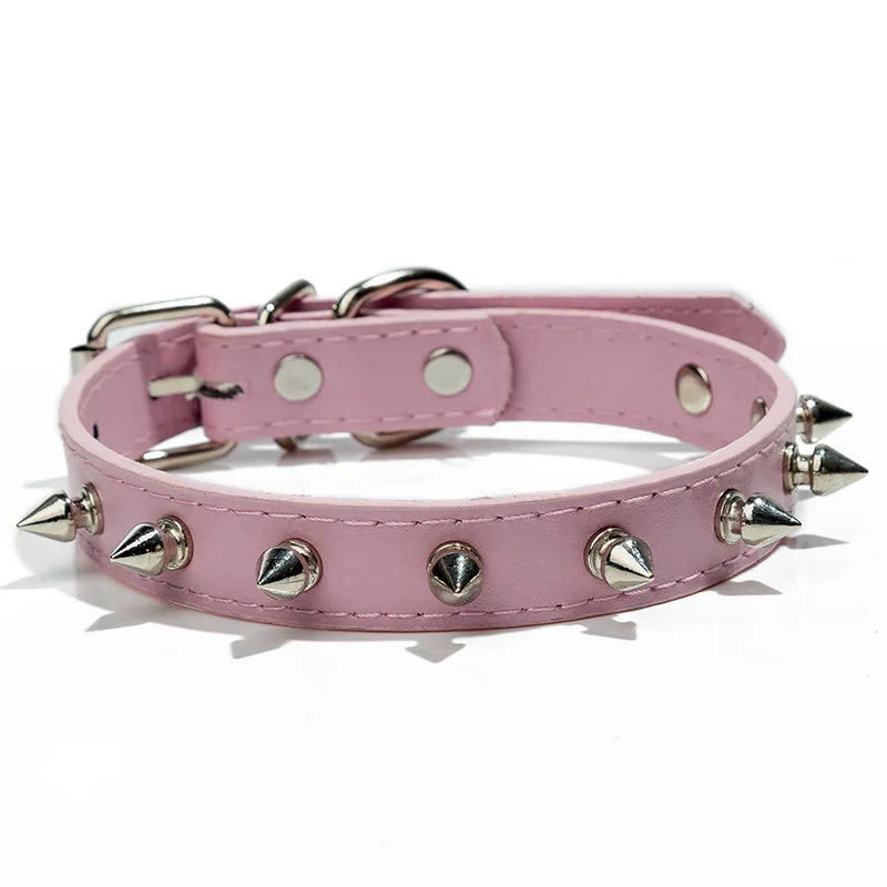 Studded PU Leather Dog Collar with Metal Accents