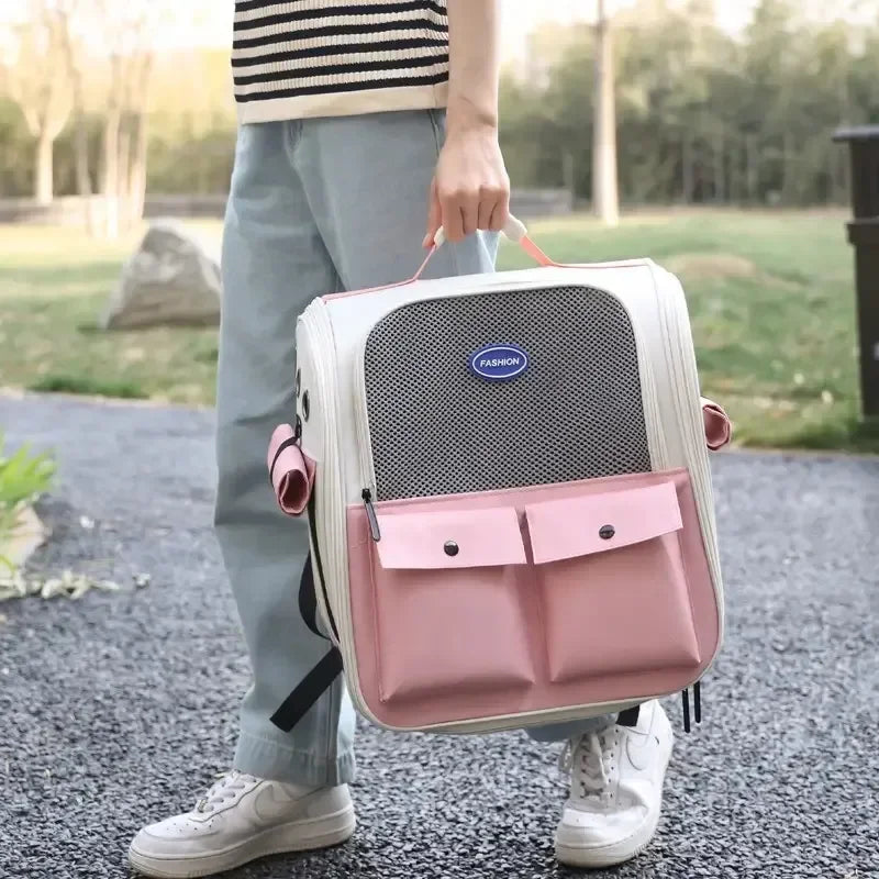 Ventilated Foldable Cat Carrier Backpack for Travel