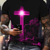 Faith-Inspired Graphic Crew Neck Tee for Men