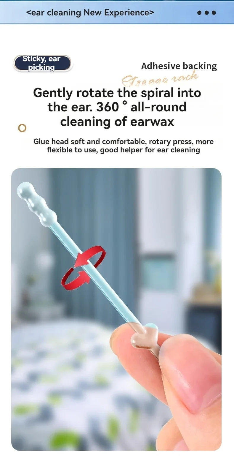 Reusable Earwax Removal Swabs with Adhesive Tips