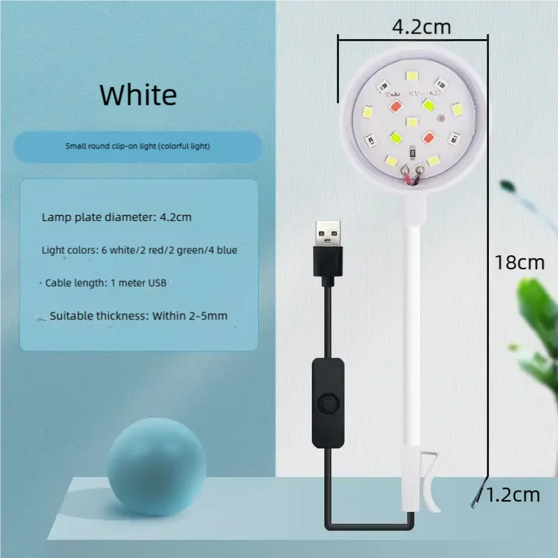 LED Clip-On Aquarium Light with USB Power and 360° Flexible Neck
