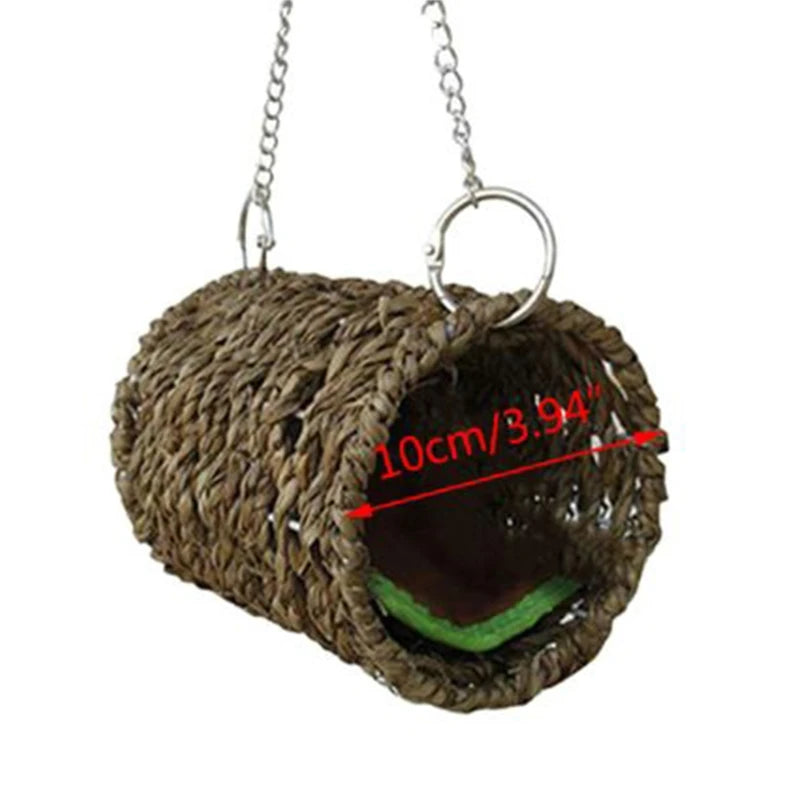 Handwoven Natural Grass Hanging Bird Nest for Small Birds