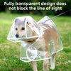 Clear Waterproof Dog Raincoat with Adjustable Hood
