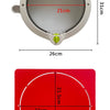 A red circular flap with a white outline, used as a 4-way lockable pet door for cats and dogs.