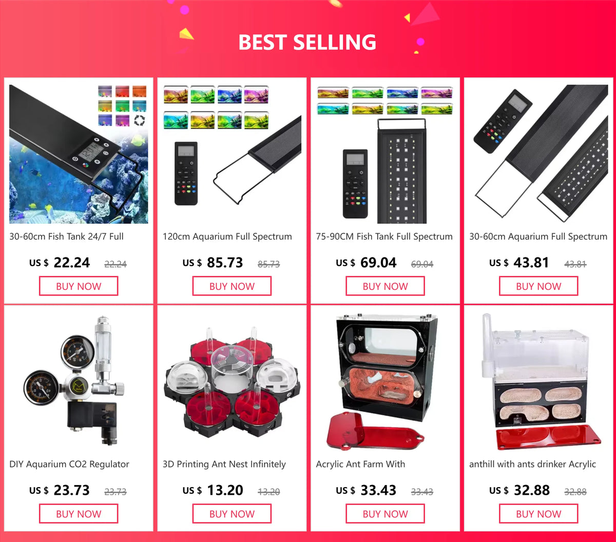 Aquarium LED Light with Remote Control, Full Spectrum, Dimmable