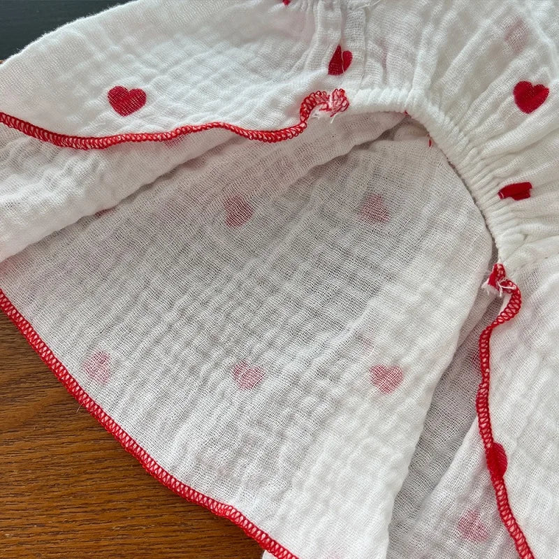 Cool Cotton Summer Dress for Small Dogs with Bow Print