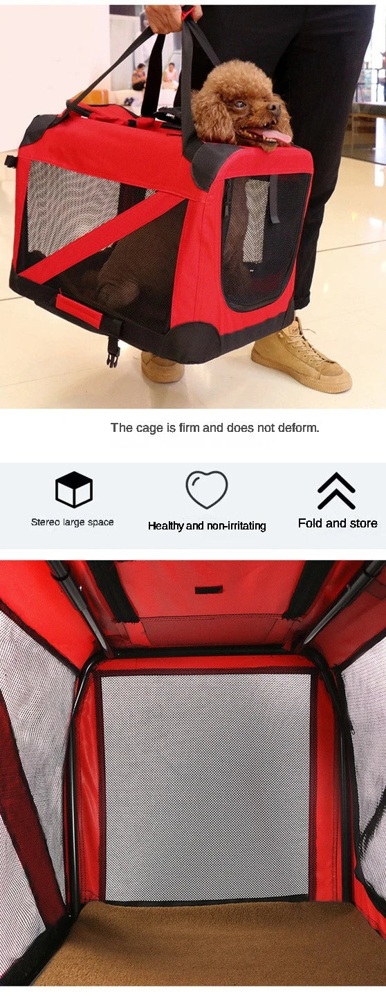 Transportín Plegable para Mascotas con Interior Acolchado