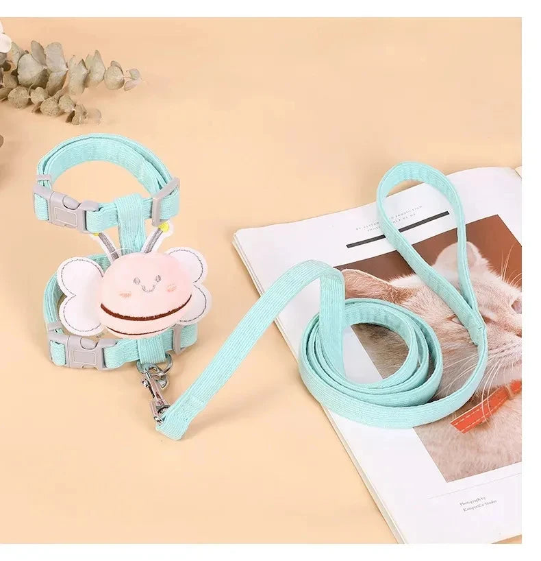 Breathable Mesh Cat & Small Dog Harness with Leash
