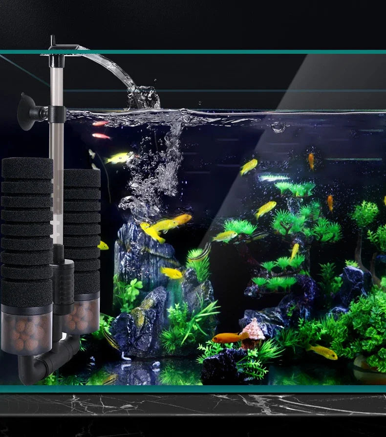 Filtre Submersible pour Aquarium avec Éponge Biochimique