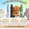 Une main tient un ponceuse électrique pour ongles, démontrant son utilisation sur un chien et un chat.