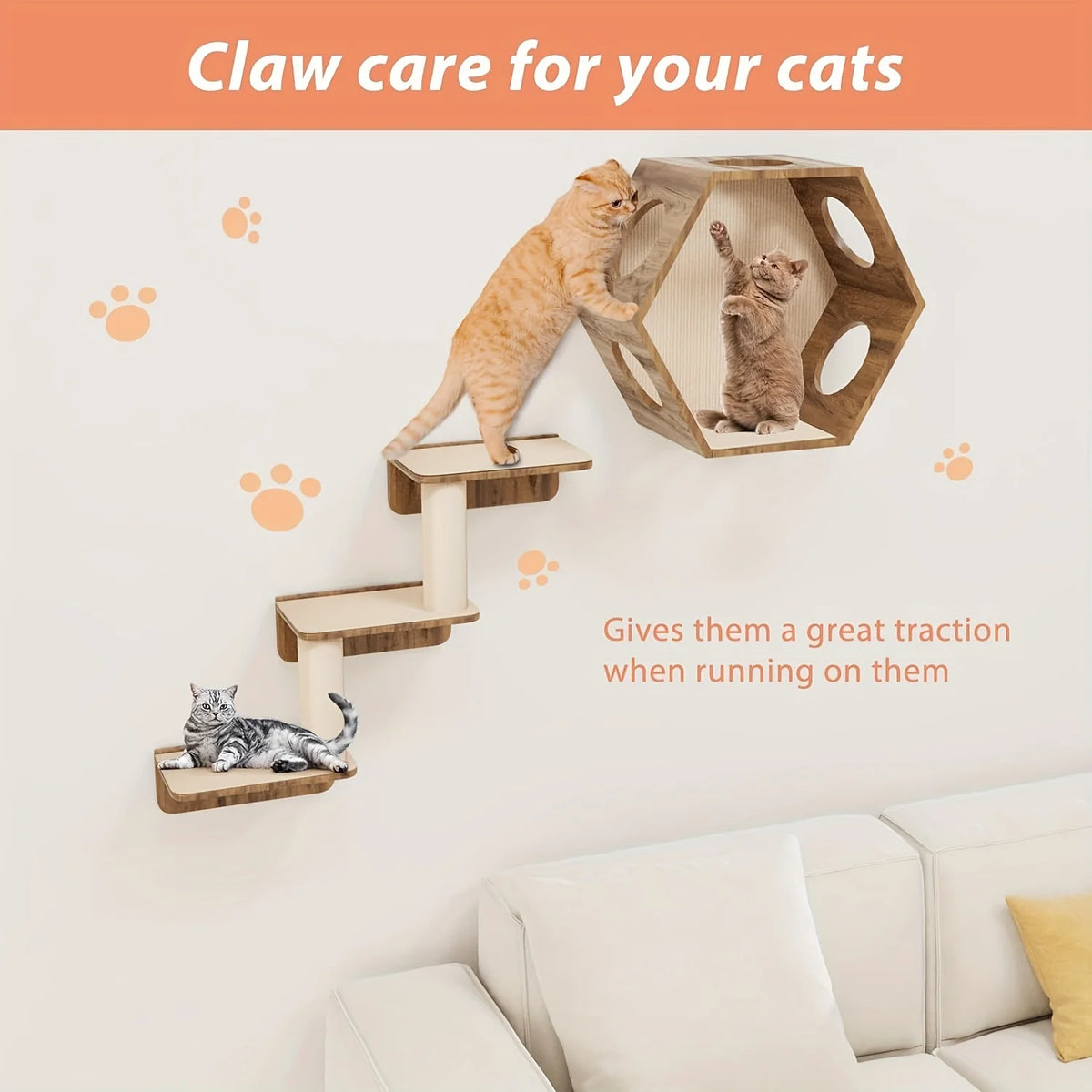 Self-Adhesive Cat Scratching Mat for Furniture Protection