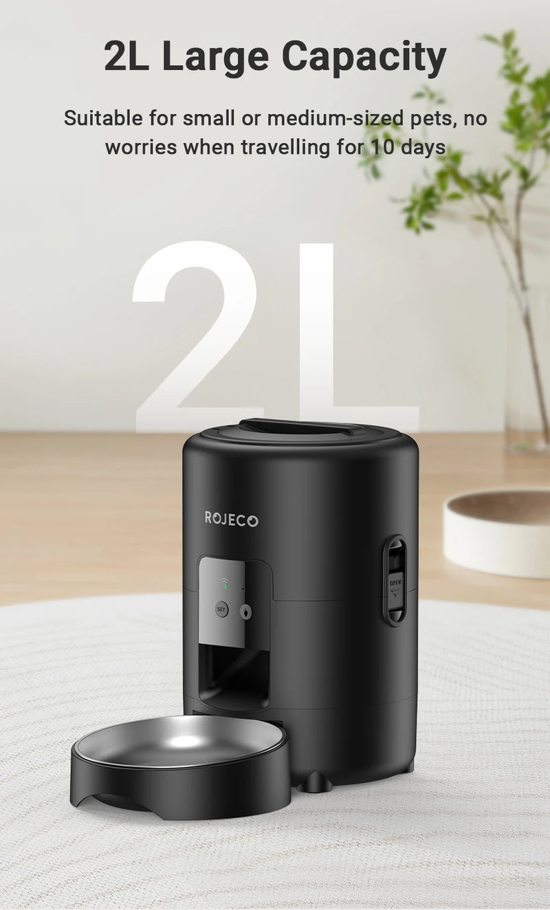 Dispensador de comida para mascotas con Wi-Fi y control por app