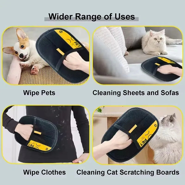Guantes reutilizables electrostáticos para quitar pelo de mascotas, limpiar sábanas, sofás y tablas de arañazos para gatos