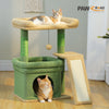 Compact Cat Tree Tower with Sisal Scratching Posts and Cozy Perches