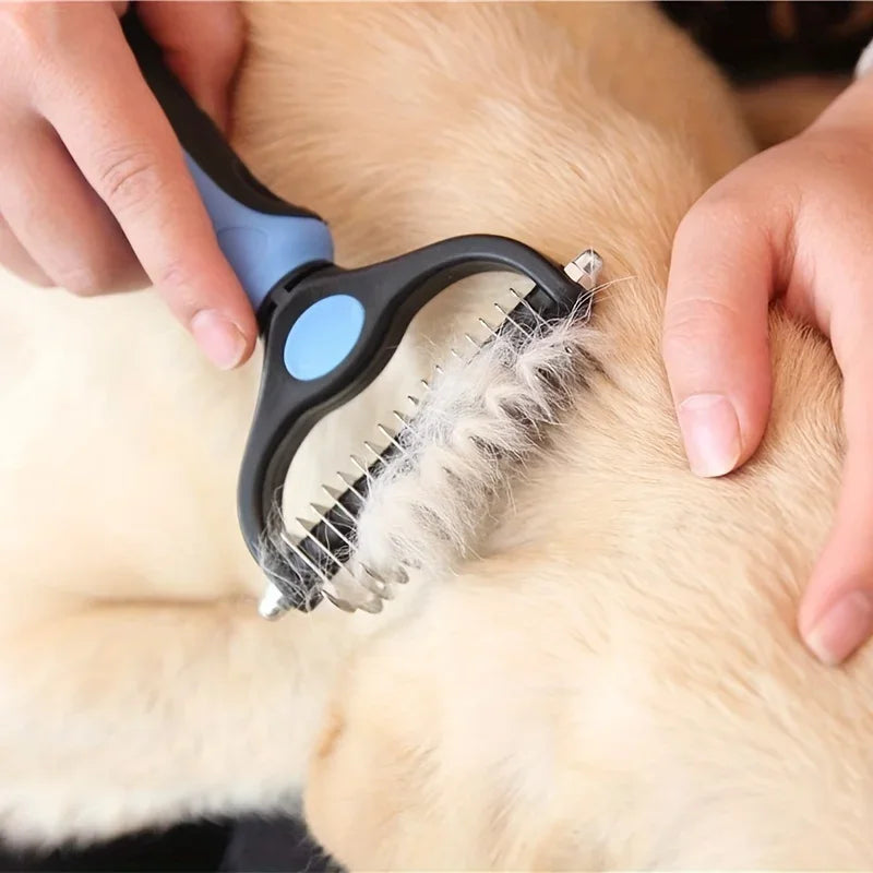 Peine de Aseo para Mascotas de Acero Inoxidable Doble Cara