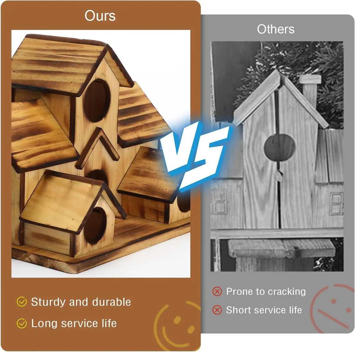Handcrafted Wooden Bird House with Waterproof Finish