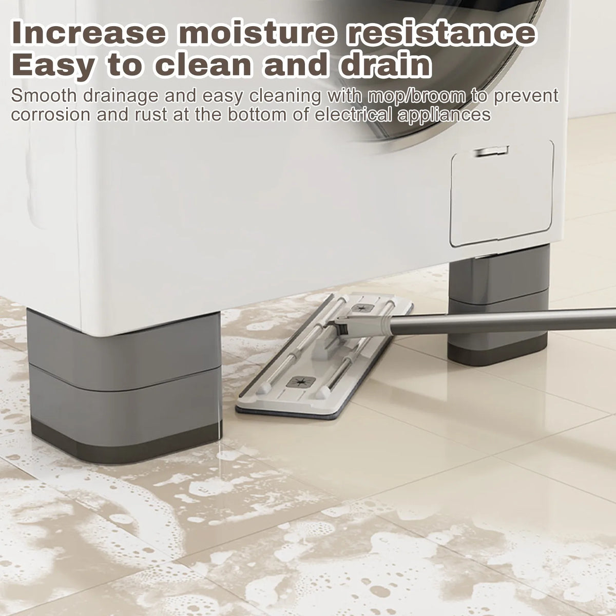 Anti-slip washing machine vibration pads used for smooth drainage and easy cleaning.