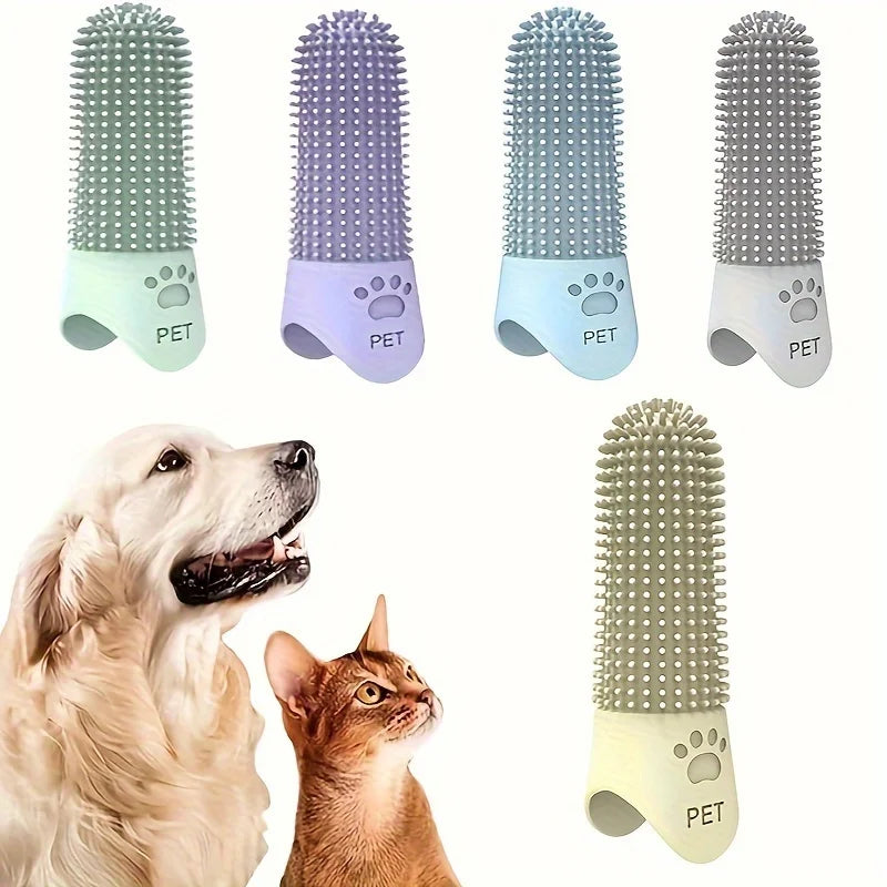 Soft Silicone 360° Finger Toothbrush for Dogs & Cats