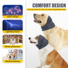 Two dogs wearing gray fabric hoods designed for comfort and protection