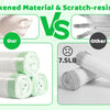 Comparison showing thickened scratch-resistant litter liners versus other types of cat litter box liners.
