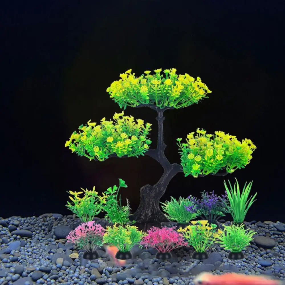 Lifelike Artificial Aquarium Plants – Set of 10