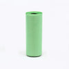 A roll of multi-color continuous dog poop bags in a light green color.