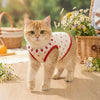 Ruffled Collar Cat Strawberry Vest with Cherry Pattern
