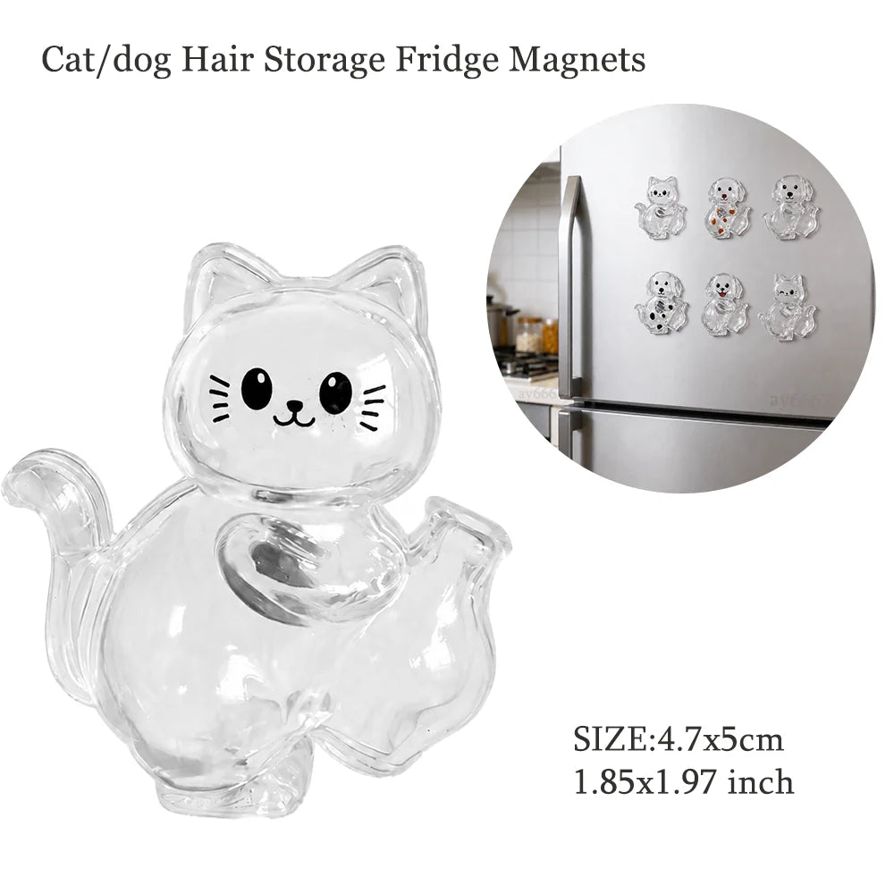 Pet Fur Keepsake Keychain with Transparent Hair Storage Pendant