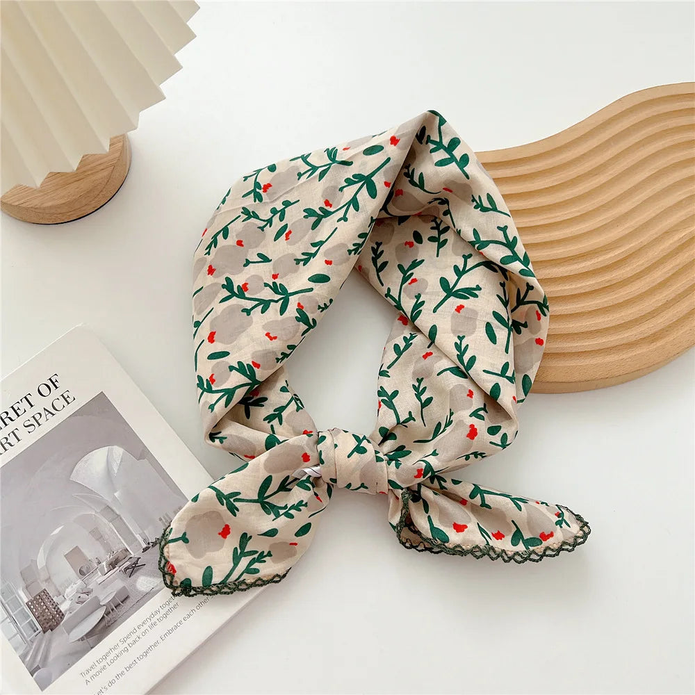 Square Cotton Scarf for Women – Versatile Neck & Hair Accessory