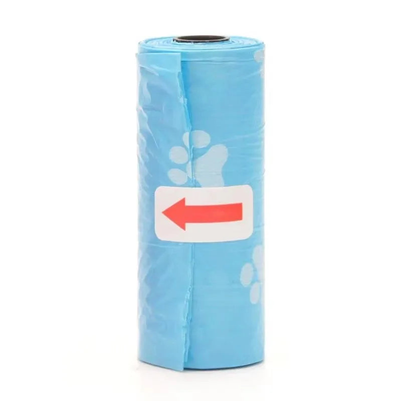 Disposable Dog Waste Bags with Bone-Shaped Dispenser and Leash Clip