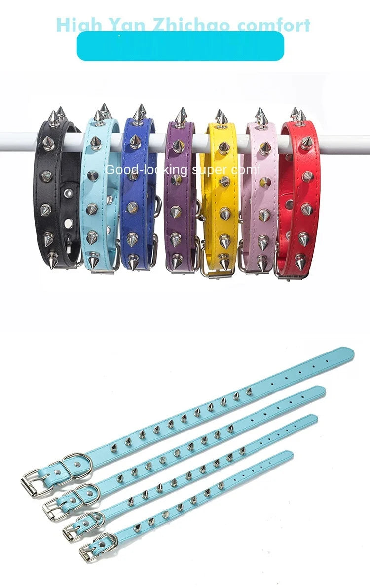 Studded PU Leather Dog Collar with Metal Accents